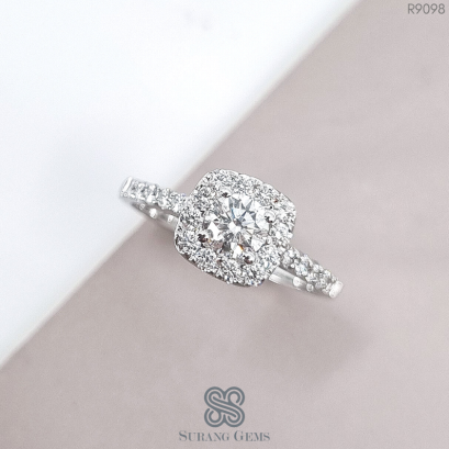 แหวนเพชรคุชชันฮาโล cushion halo