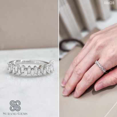 แหวนเพชรแฟนซีบาเก็ตเรียงแถว