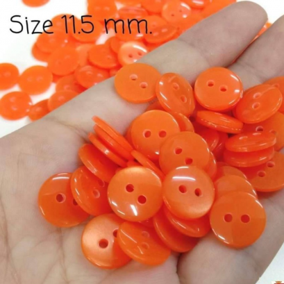 กระดุมเสื้อเชิ้ตสีส้ม 11.5มิล (100 เม็ด)