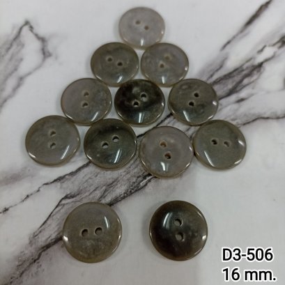 Horn-patterned buttons, gray 16.5 mm. (100 pcs.)