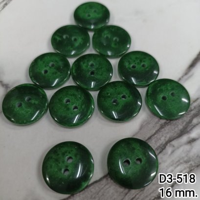 Horn-patterned buttons, green, 16.5 mm. (100 tablets)