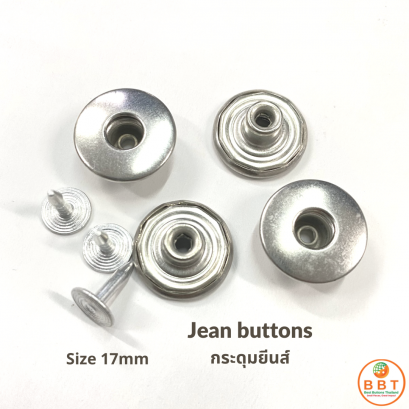 Jeans Button Donut Silver