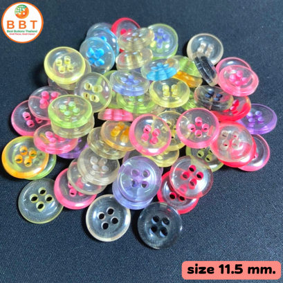 Fancy buttons with colored edges (mixed colors) size 11.5 mm.