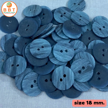 Buttons with stripes in navy blue tones, size 18 mm.