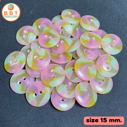 Buttons in rainbow color, size 15 mm.