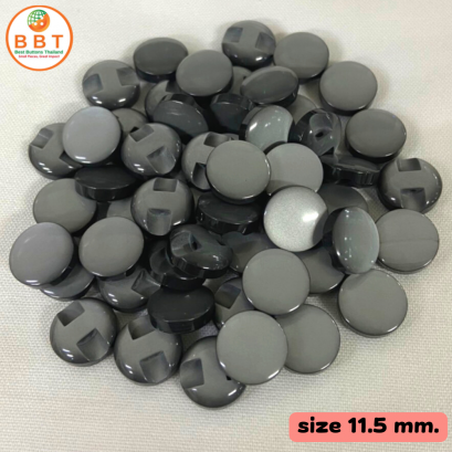 Buttons on the back, shiny pearl, gray, size 11.5 mm.