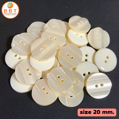 Buttons wavy shape, white, size 20 mm.