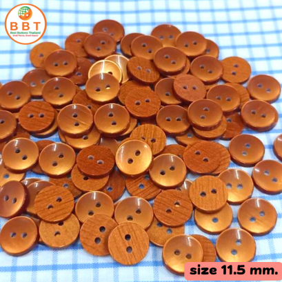 Shiny copper buttons, size 11.5 mm.