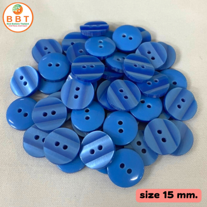 Turquoise wavy shaped buttons, size 15 mm.