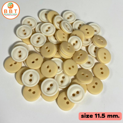 Fancy buttons, white-light yellow, size 11.5 mm.