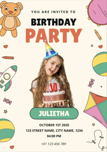 การ์ดวันเกิด (Birthday Invitation)