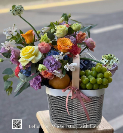 กระเช้าผลไม้พรีเมี่ยมเพื่อสุขภาพ Le Floriste ของขวัญแสดงความยินดี พร้อมส่ง