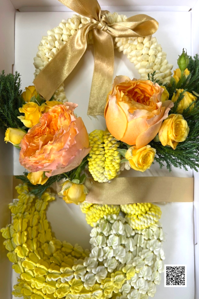 มาลัยดอกไม้สด Be Love พวงมาลัยดอกไม้สดร้อยปราณีต LeFloriste  มาลัยดอกไม้สดพรีเมียม สื่อความรักและความเคารพ