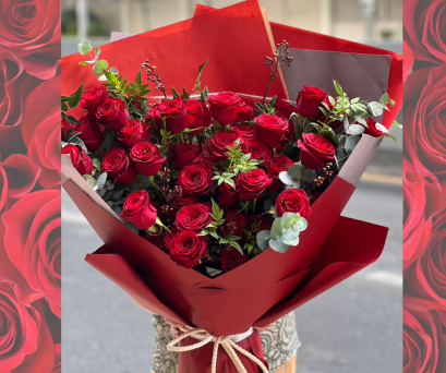 "Premium red roses by Le Floriste, LGBTQ Valentine gift ideas Bangkok, Modern Masculinity flower design, Luxury florist for gay couples, inclusive love celebration 2026."