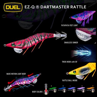 DUEL EZ-Q DARTMASTER RATTLE 3.0 โยกุ้งมีขา ยอดนิยม มีเสียงในตัว