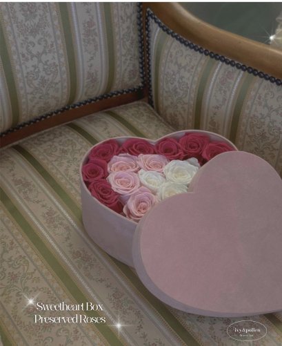Sweetheart Box Preserved Roses