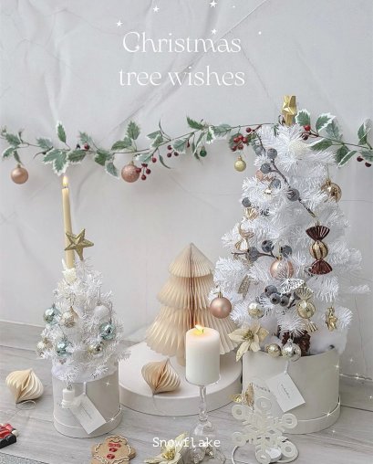 Mini Artificial Christmas tree wishes - Snowflake