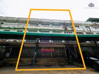 Selling below appraisal price!! Commercial building, 4 floors, 4 booths, Soi Ekachai 80, inside is the original factory, deep pile, strong and stable. Tight structure, good condition, purple city plan Suitable for making a factory right away!