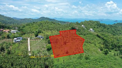 Spectacular 15 Rai 66.8 Wah (Approx. 24,267 square meters) Vacant Land for Sale with 360-Degree Sea View in Taling Ngam Beach, Koh Samui - Perfect for Resort or Sea View Villa