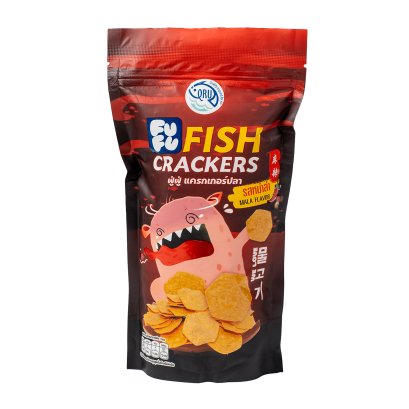 แครกเกอร์ปลา ฟู่ฟู่ รสหมาล่า น้ำหนัก 30 กรัม (Fish Crackers Mala Flavour)