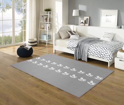 แผ่นรองคลาน Proby ลาย Wooden Horse Grey ; PE+PE