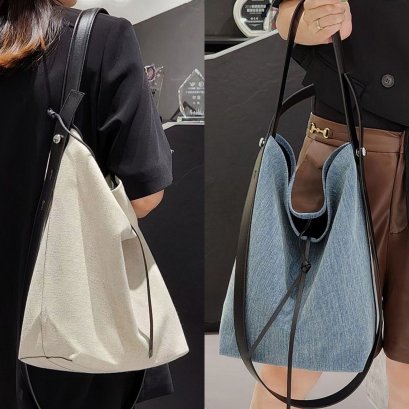 Minicube Denim Bucket Shoulder Bag Model 3382