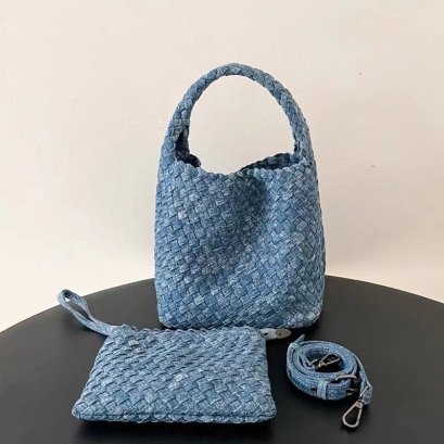 Minicube Woven Denim Handbag Model B988-1