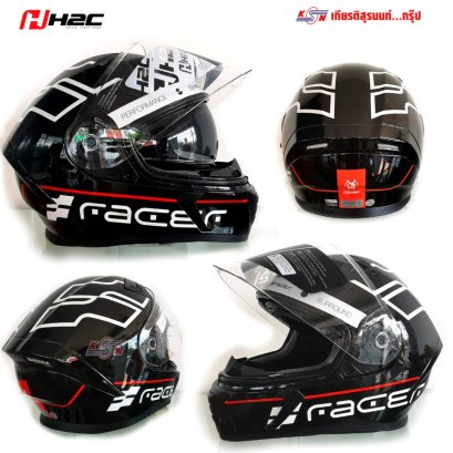หมวกกันน็อกเต็มใบรุ่น RACER H2C  รุ่นปี 2021