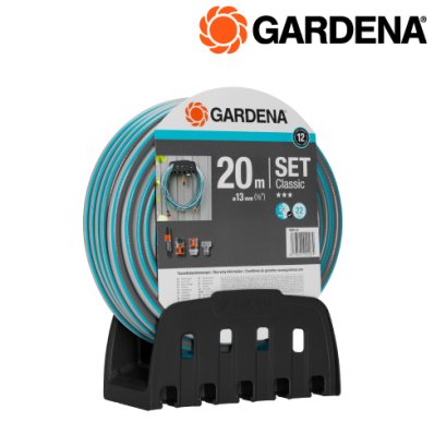 GARDENA ที่แขวนสายยางติดผนัง พร้อมสายยาง รุ่น Classic ขนาด 20 เมตร