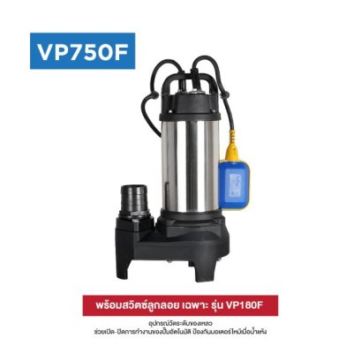 ปั๊มจุ่ม Mr.Pump 750 วัตต์ ขนาด 2″ รุ่น VP750F (มีลูกลอย)
