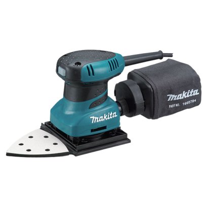 MAKITA เครื่องขัดกระดาษทรายสั่น ขนาด 114 X 102 มม. (4-1/2 X 4 นิ้ว) กำลังไฟ 200 วัตต์ รุ่น BO-4565 ความเร็วการขัด 14,000 ครั้ง/นาที มีฉนวนสองชั้น มีระบบกำจัดฝุ่น (มากีต้า)