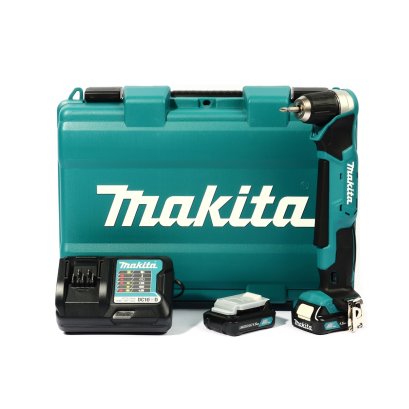 MAKITA ชุดสว่านหัวงอไร้สาย 12 โวลต์ ขนาด 3/8 นิ้ว รุ่น DA333DWYE ความเร็วรอบตัวเปล่า 0-1,100 รอบ/นาที รวมแบตเตอรี่และแท่นชาร์จ (มากีต้า)