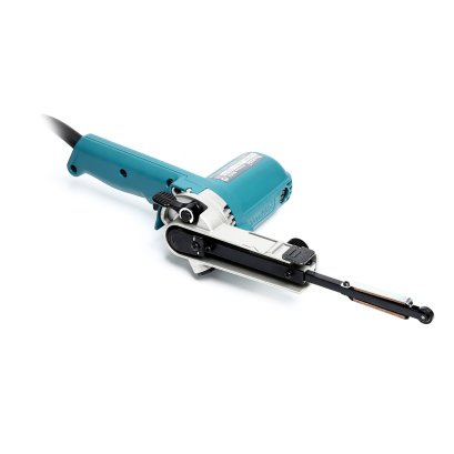 MAKITA เครื่องขัดกระดาษทรายสายพาน ขนาด 3/8 X 21 นิ้ว กำลังไฟ 500 วัตต์ รุ่น 9032 ขัดได้ลึกสูงสุด 110 มม. มีฉนวนสองชั้น มีระบบกำจัดฝุ่น (มากีต้า)