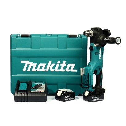 MAKITA สว่านหัวงอไร้สาย 18 โวลต์ 1/2 นิ้ว รุ่น DDA450RTE แรงบิด 26 นิวตันเมตร รวมแบตเตอรี่และแท่นชาร์จ (มากีต้า)