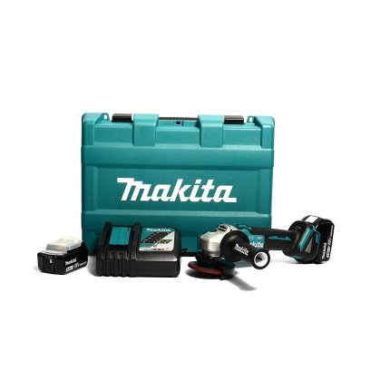 MAKITA เครื่องเจียไร้สาย 18 โวลต์ ขนาด 4 นิ้ว รุ่น DGA406RFE ความเร็วรอบตัวเปล่า 8,500 รอบ/นาที รวมแบตเตอรี่และแท่นชาร์จ (มากีต้า)