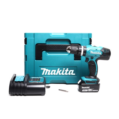 MAKITA สว่านกระแทกไร้สาย 18 โวลต์ ขนาด 13 มม. (1/2 นิ้ว) รุ่น DHP453SF1J แรงบิดหมุน 38 นิวตันเมตร รวมแบตเตอรี่-แท่นชาร์จ (มากีต้า)