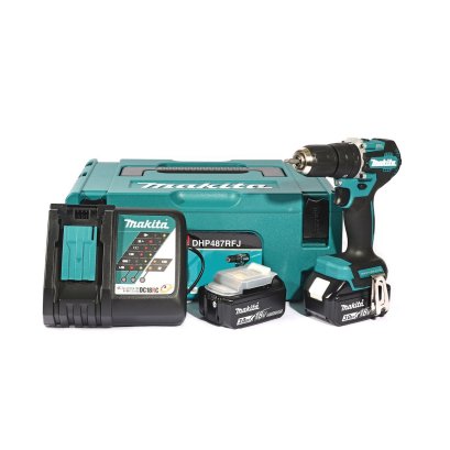 MAKITA สว่านกระแทกไร้สาย 18 โวลต์ ขนาด 13 มม. (1/2 นิ้ว) รุ่น DHP487RFJ แรงบิดหมุน 40 นิวตันเมตร รวมแบตเตอรี่-แท่นชาร์จ (มากีต้า)