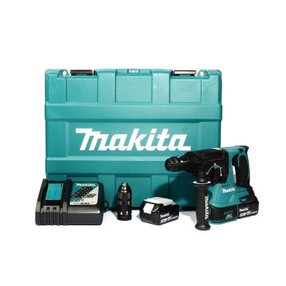 MAKITA สว่านโรตารี่ไร้สาย 18 โวลต์ ขนาด 24 มม. (15/16 นิ้ว) รุ่น DHR243RFE ขนาดหัวจับดอกสว่าน 1/2 นิ้ว ใช้กับดอกสว่าน SDS PLUS รวมแบตเตอรี่-แท่นชาร์จ (มากีต้า)