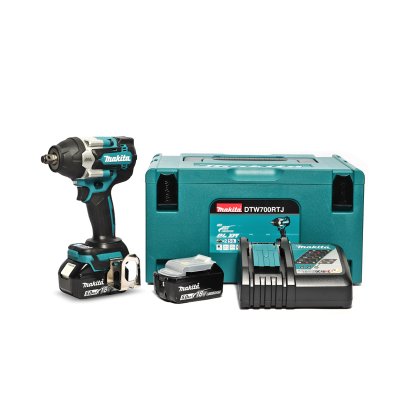 MAKITA เครื่องขันบล๊อกไร้สาย 18 โวลต์ 1/2 นิ้ว รุ่น DTW700RTJ แรงบิดสูงสุด 700 นิวตันเมตร รวมแบตเตอรี่และแท่นชาร์จ (มากีต้า)