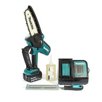 MAKITA เลื่อยโซ่ไร้สาย 18 โวลต์ 6 นิ้ว รุ่น DUC150SF ความเร็วโซ่สูงสุด 8.0 เมตร/ วินาที ถังน้ำมัน 55 มล. มอเตอร์ BL รวมแบตเตอรี่-แท่นชาร์จ (มากีต้า)