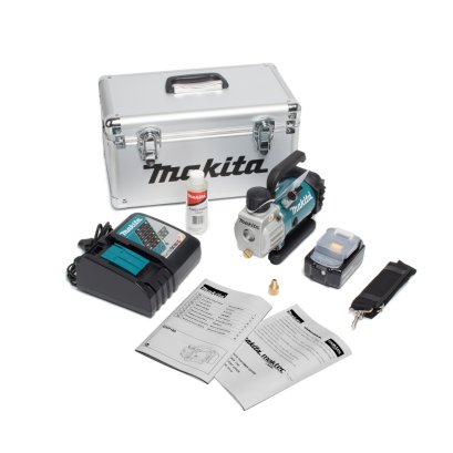 MAKITA ปั๊มสูญญากาศไร้สาย 18 โวลต์ (แวคคั่ม) รุ่น DVP180RT อัตราการไหล 50 ลิตร/นาที ความจุถังน้ำมัน 115 มล. รวมแบตเตอรี่-แท่นชาร์จ (มากีต้า)