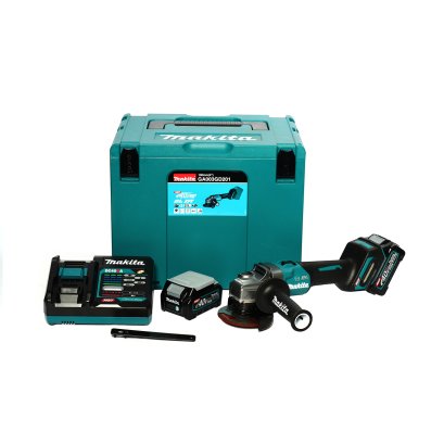 MAKITA เครื่องเจียไร้สาย 40 โวลต์ ขนาด 4 นิ้ว รุ่น GA003GD201 ความเร็วรอบตัวเปล่า 8,500 รอบ/นาที รวมแบตเตอรี่และแท่นชาร์จ (มากีต้า)