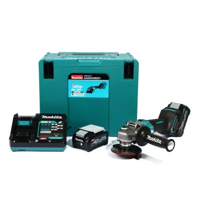 MAKITA เครื่องเจียไร้สาย 40 โวลต์ ขนาด 4 นิ้ว รุ่น GA003GM201 ความเร็วรอบตัวเปล่า 8,500 รอบ/นาที รวมแบตเตอรี่และแท่นชาร์จ (มากีต้า)