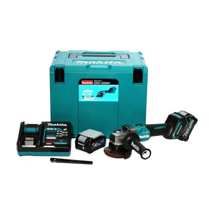 MAKITA เครื่องเจียไร้สาย 40 โวลต์ ขนาด 4 นิ้ว รุ่น GA011GD201 ความเร็วรอบตัวเปล่า 8,500 รอบ/นาที รวมแบตเตอรี่และแท่นชาร์จ (มากีต้า)