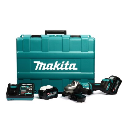 MAKITA เครื่องเจียไร้สาย 40 โวลต์ ขนาด 9 นิ้ว รุ่น GA038GT201 ความเร็วรอบตัวเปล่า 6,600 รอบ/นาที รวมแบตเตอรี่และแท่นชาร์จ (มากีต้า)
