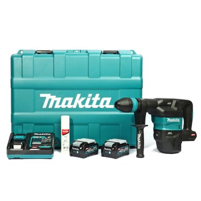 MAKITA เครื่องสกัดไร้สาย 40 โวลต์ ขนาด 18 มม. (11/16 นิ้ว) รุ่น HM001GM202 ใช้กับดอกสว่าน SDS-MAX พลังงานการกระแทก EPTA 9.4 จูล รวมแบตเตอรี่และแท่นชาร์จ (มากีต้า)