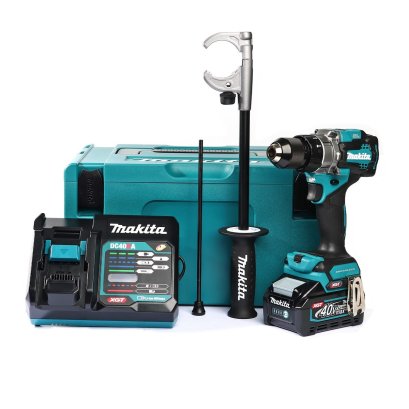 MAKITA สว่านกระแทกไร้สาย 40 โวลต์ ขนาด 13 มม. (1/2 นิ้ว) รุ่น HP001GM101 แรงบิดหมุน 125 นิวตันเมตร รวมแบตเตอรี่-แท่นชาร์จ (มากีต้า)
