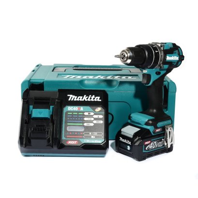 MAKITA สว่านกระแทกไร้สาย 40 โวลต์ ขนาด 13 มม. (1/2 นิ้ว) รุ่น HP002GM101 แรงบิดหมุน 65 นิวตันเมตร รวมแบตเตอรี่-แท่นชาร์จ (มากีต้า)