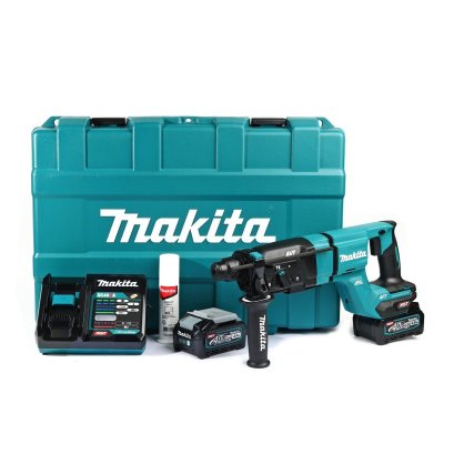 MAKITA สว่านโรตารี่ไร้สาย 40 โวลต์ ขนาด 28 มม.(1-1/8 นิ้ว) รุ่น HR007GM201 ใช้กับดอกสว่าน SDS-PLUS รวมแบตเตอรี่-แท่นชาร์จ (มากีต้า)