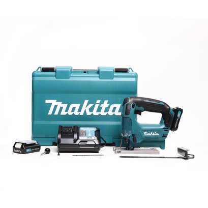 MAKITA เลื่อยจิกซอไร้สาย 12 โวลต์ รุ่น JV101DWYE ความยาวช่วงชัก 18 มม. (11/16 นิ้ว) รวมแบตเตอรี่และแท่นชาร์จ (มากีต้า)